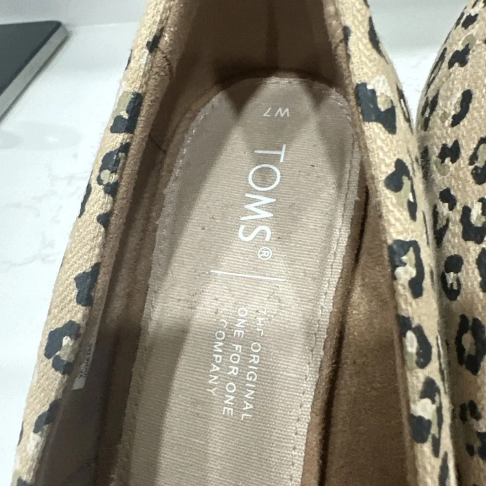 TOMS Women's Michelle Espadrille Wedge Sandal In Natural Leopard Size W 7